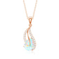 2 Carat Pear Shaped Ethiopian Opal and Diamond Leaf Pendant
