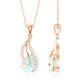 2 Carat Pear Shaped Ethiopian Opal and Diamond Leaf Pendant