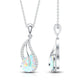 2 Carat Pear Shaped Ethiopian Opal and Diamond Leaf Pendant