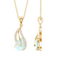 2 Carat Pear Shaped Ethiopian Opal and Diamond Leaf Pendant