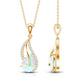 2 Carat Pear Shaped Ethiopian Opal and Diamond Leaf Pendant