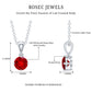 Womens Lab Grown Ruby Solitaire Necklace with Chain