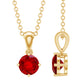Womens Lab Grown Ruby Solitaire Necklace with Chain