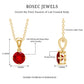 Womens Lab Grown Ruby Solitaire Necklace with Chain