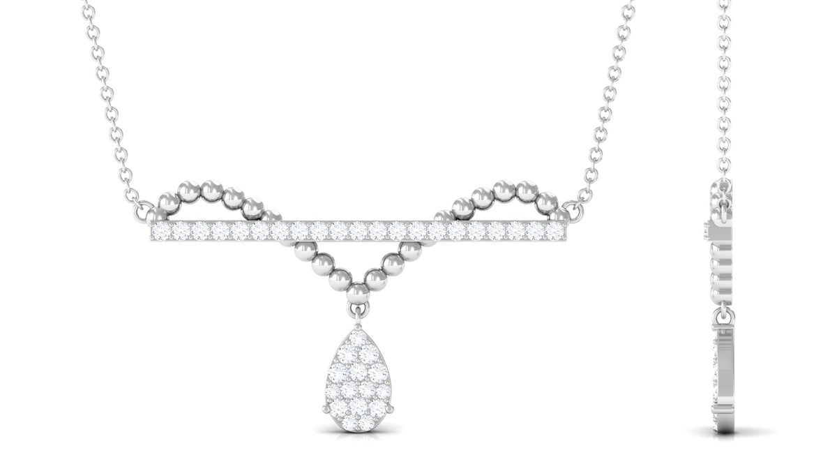 Real Diamond Bar Drop Designer Necklace