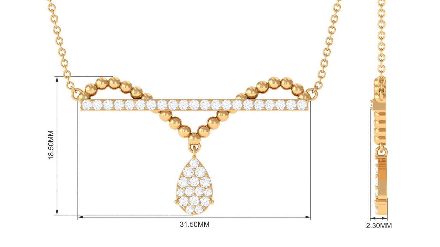 Real Diamond Bar Drop Designer Necklace