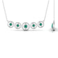 Contemporary Emerald Bar Necklace with Diamond