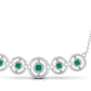 Contemporary Emerald Bar Necklace with Diamond
