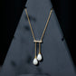 Collar Colgante con Barra de Perlas Genuinas de Agua Dulce y Diamantes con Certificado