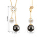 Freshwater and Tahitian Pearl Dangle Pendant with Diamond