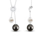 Freshwater and Tahitian Pearl Dangle Pendant with Diamond