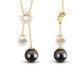 Freshwater and Tahitian Pearl Dangle Pendant with Diamond