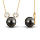 Tahitian Pearl and Diamond Mickey Necklace