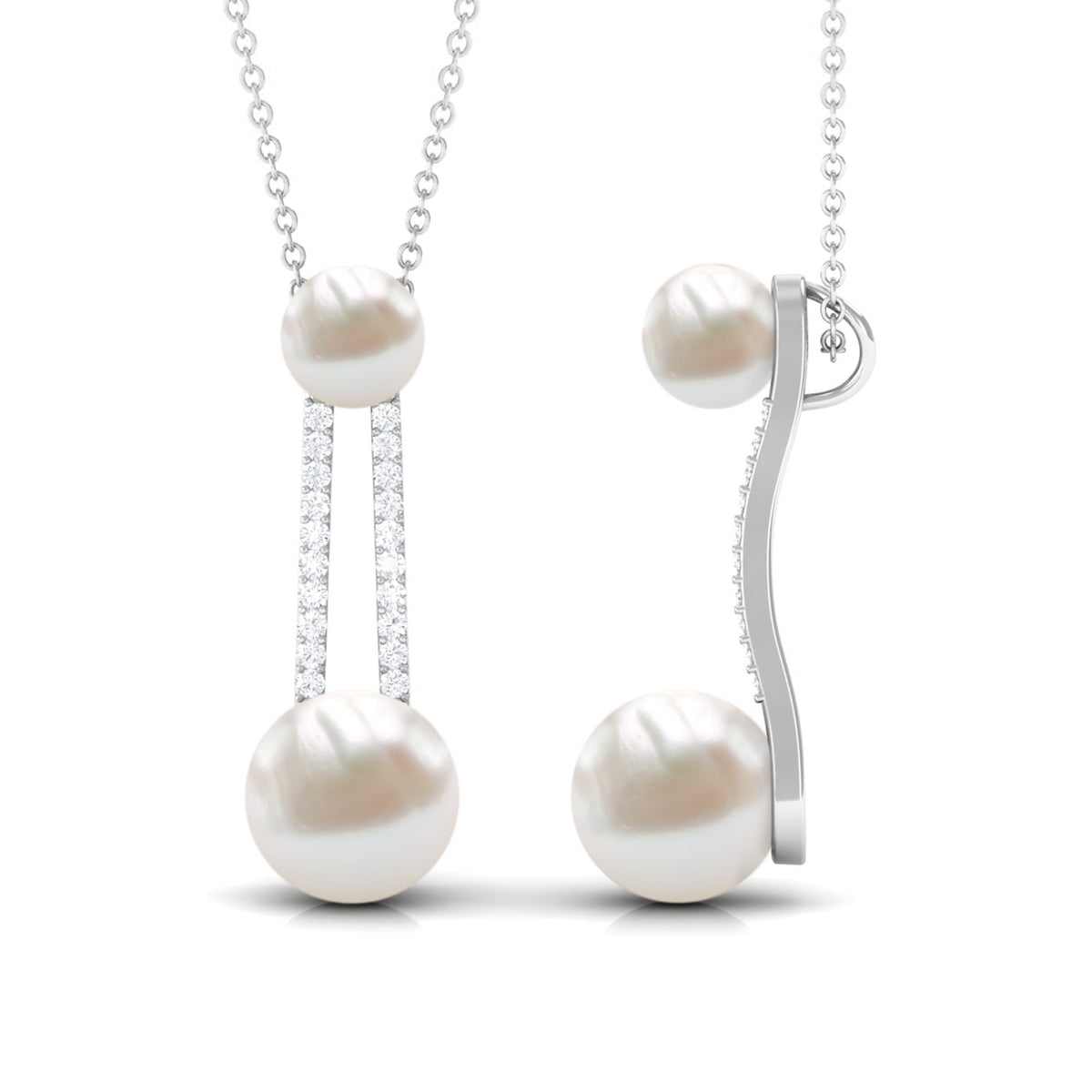 Colgante Colgante de Perla de Agua Dulce de Diseñador con Diamante