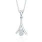 Certified Round Cut Diamond Cluster Necklace