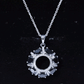 Oval Cut Black Spinel Eternity Pendant with Moissanite