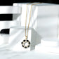 Oval Cut Black Spinel Eternity Pendant with Moissanite