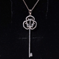 Certified Moissanite Vintage Key Pendant Necklace