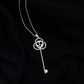 Certified Moissanite Vintage Key Pendant Necklace