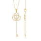 Certified Moissanite Vintage Key Pendant Necklace