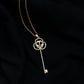 Certified Moissanite Vintage Key Pendant Necklace