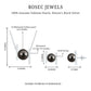 Genuine Black Tahitian Pearl Necklace and Earrings Set with Moissanite