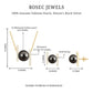 Genuine Black Tahitian Pearl Necklace and Earrings Set with Moissanite