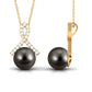 Tahitian Pearl Solitaire Pendant with Diamond Twisted Bail