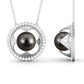 8 Carat Solitaire Tahitian Pearl and Diamond Flower Necklace