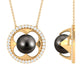 8 Carat Solitaire Tahitian Pearl and Diamond Flower Necklace