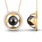 8 Carat Solitaire Tahitian Pearl and Diamond Flower Necklace