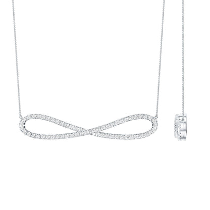 Pave Set Moissanite Infinity Necklace with Certificate