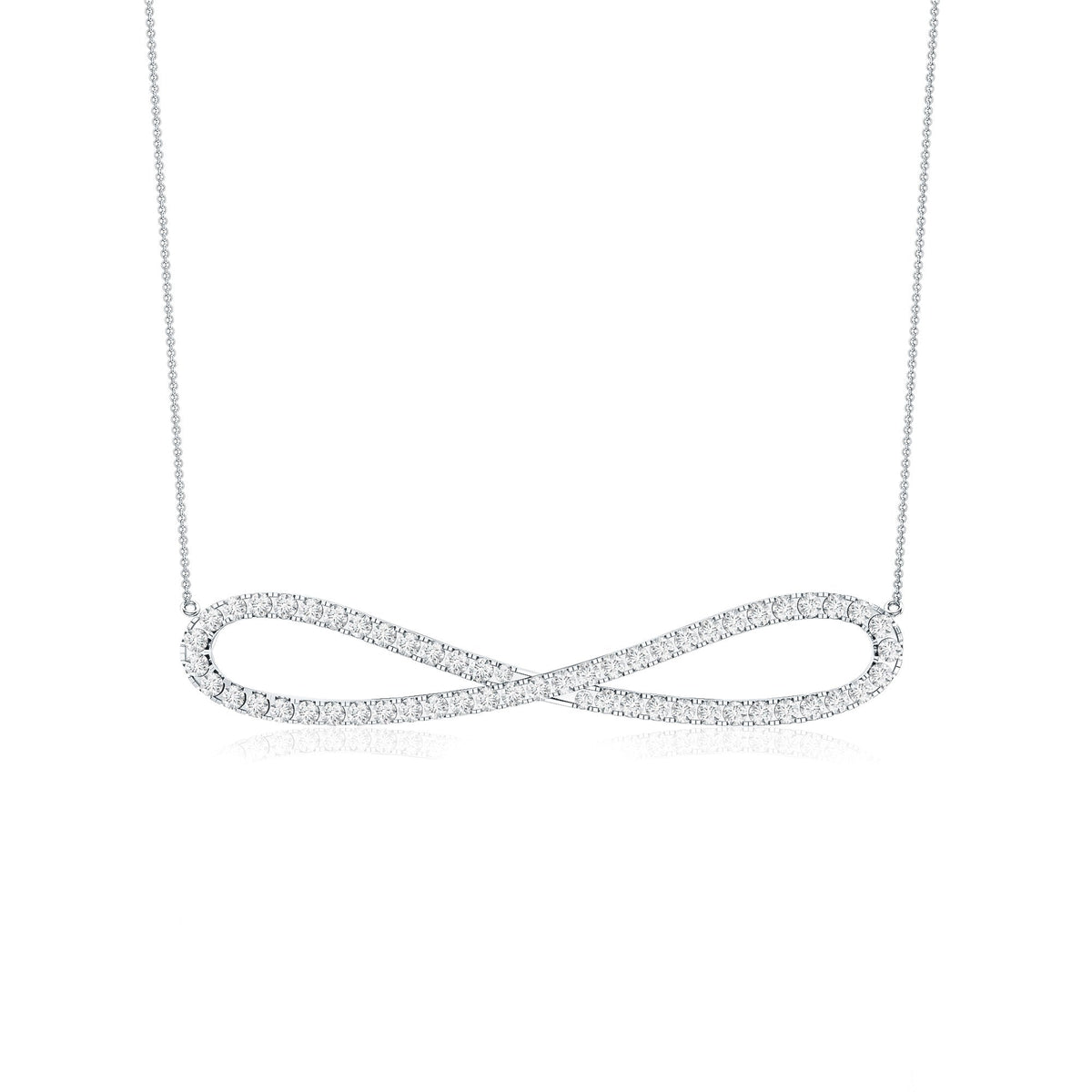 Pave Set Moissanite Infinity Necklace with Certificate