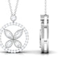 Certified Moissanite Butterfly Pendant Necklace For Her