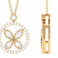 Certified Moissanite Butterfly Pendant Necklace For Her