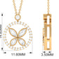 Certified Moissanite Butterfly Pendant Necklace For Her