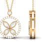Certified Moissanite Butterfly Pendant Necklace For Her