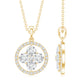 Simple Moissanite Flower Pendant with Halo