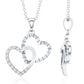 Certified Moissanite Twin Heart Pendant Necklace