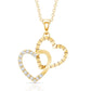 Certified Moissanite Twin Heart Pendant Necklace