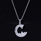 C Initial Necklace with Moissanite Cluster
