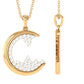 C Initial Necklace with Moissanite Cluster