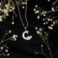 C Initial Necklace with Moissanite Cluster