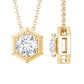 Certified Moissanite Solitaire Hexagonal Pendant