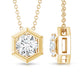 Certified Moissanite Solitaire Hexagonal Pendant