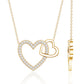 Certified Moissanite Double Heart Necklace for Women