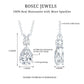 Certified Round and Pear Shaped Moissanite Two Stone Pendant