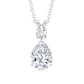 Certified Round and Pear Shaped Moissanite Two Stone Pendant