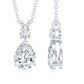 Certified Round and Pear Shaped Moissanite Two Stone Pendant