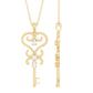 Vintage Looking Moissanite Key Pendant Necklace for Women